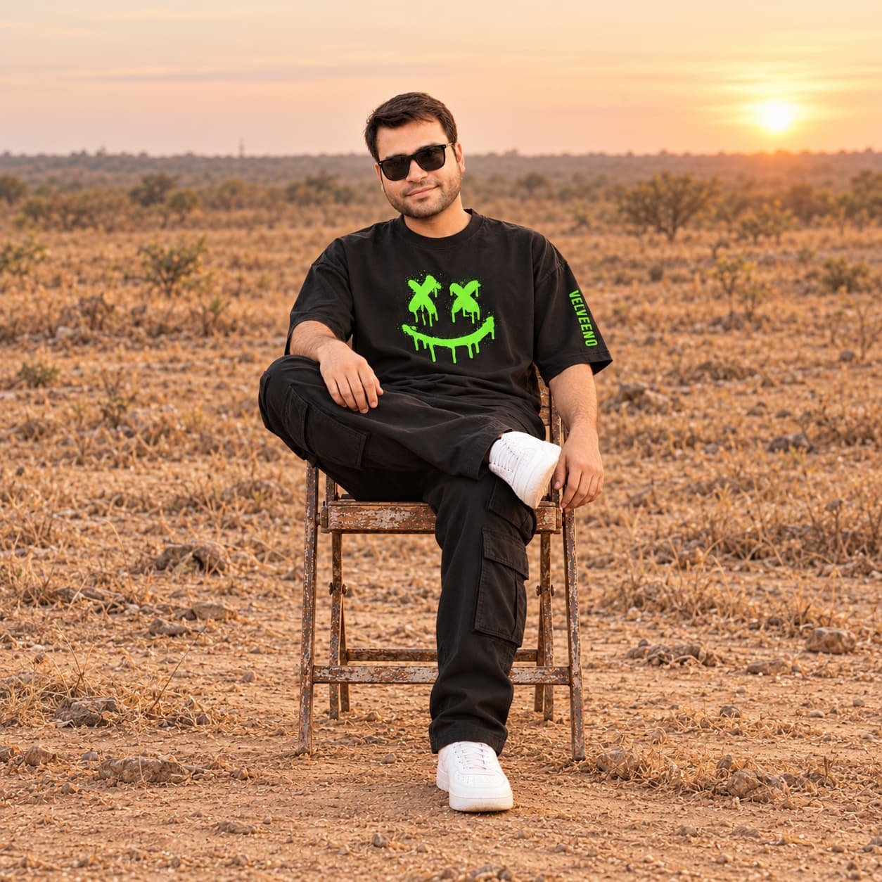 Neon streetwear at sunset